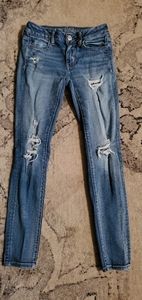 American Eagle Super Stretch Destroyed Jeggings